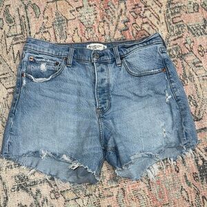 Abercrombie & Fitch Light Blue Distressed Jean Shorts